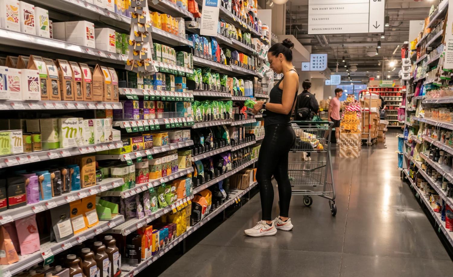 Shopping in a Whole Foods Market supermarket in New York on Sunday, June 9, 2024.